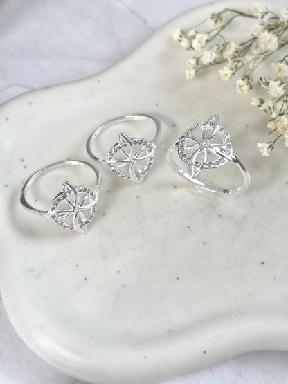 925 Sterling Silver Witch Knot Protection Ring - Anillo Nudo de Bruja Protección