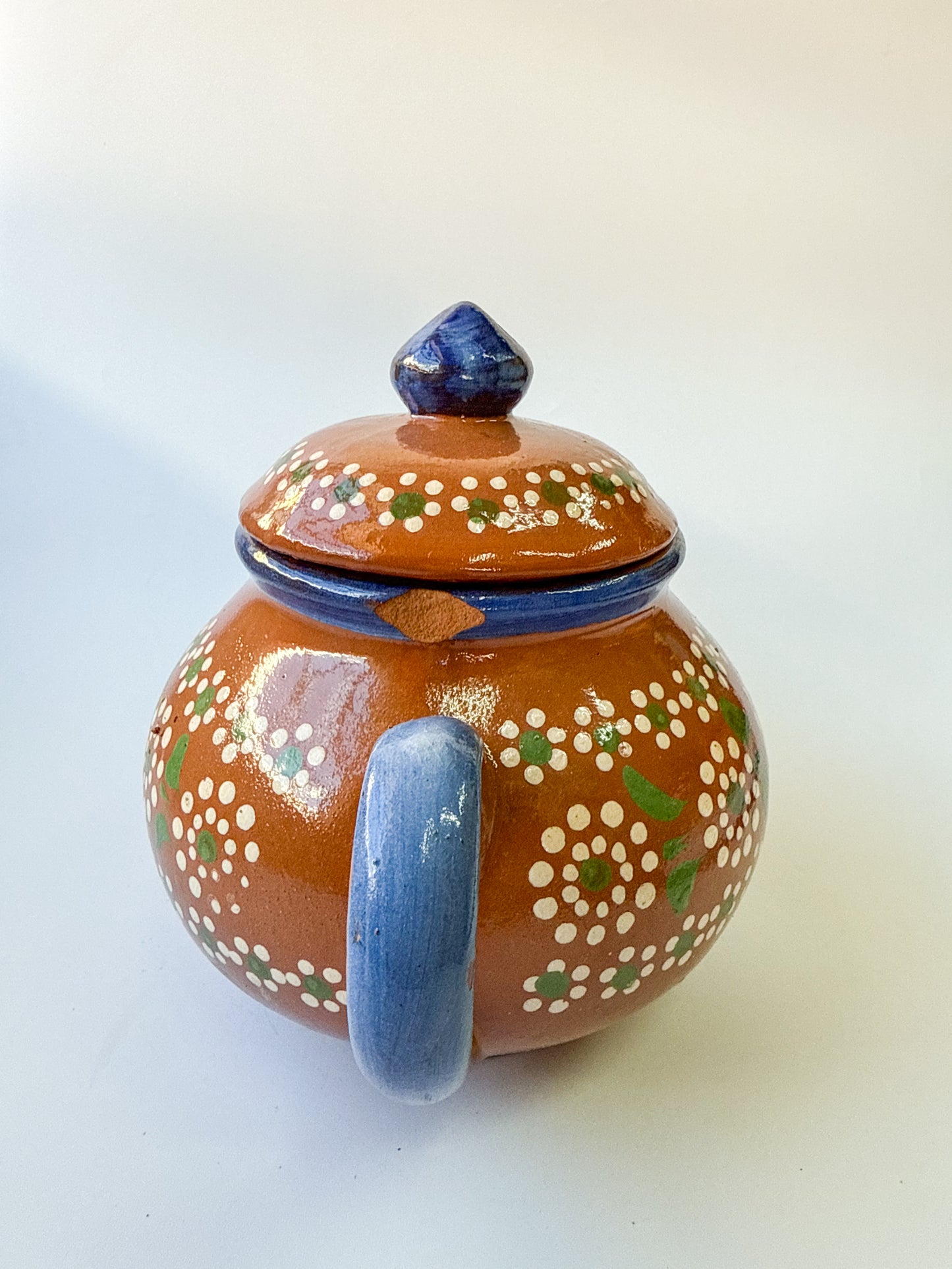 Michoacan Mexican Tea Pot Tetera de Barro Lead Free Pottery Tea Pot Mexican Clay Pot