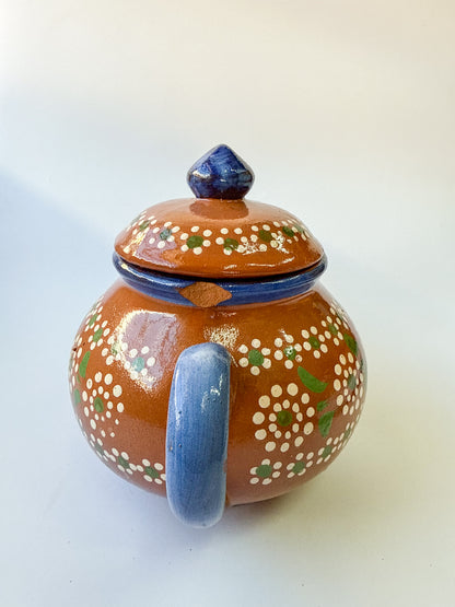 Michoacan Mexican Tea Pot Tetera de Barro Lead Free Pottery Tea Pot Mexican Clay Pot