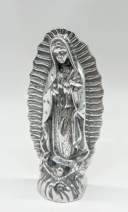 Pewter Virgen De Guadalupe 7" Small Virgen Virgencita Para Mesa Virgen Chica Virgen de Guadalupe Statues