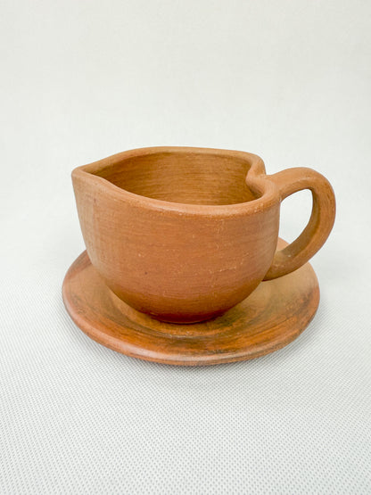 Oaxaca Red Clay Pottery Heart Mug Taza Corazon Heart Cup Oaxaca Clay