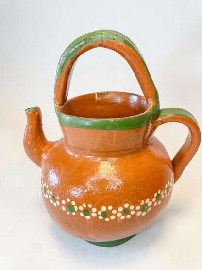 Tonala Mexican Tea Pot Tetera de Barro Lead Free Pottery Tea Pot Mexican Clay Pot