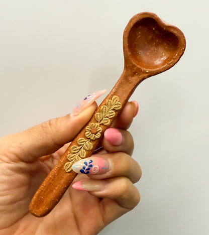 Velasco Oaxaca Pottery Spoon Clay Spoon Mexican Clay Filigree Filigrana Oaxacan Pottery Atzompa Pottery