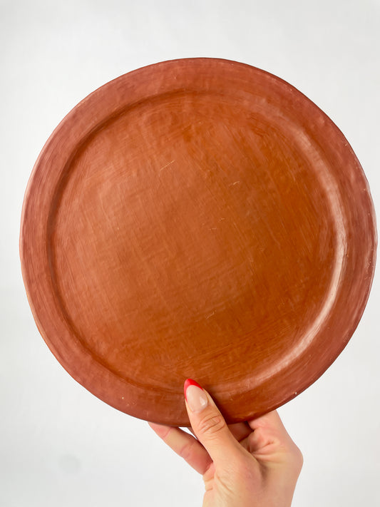 Oaxaca Red Clay Pottery 4Pc Set Plates And Clay Bowls Mexican Red Clay Pottery  San Marcos Tlapazola Red Clay Pottery Plato Barro