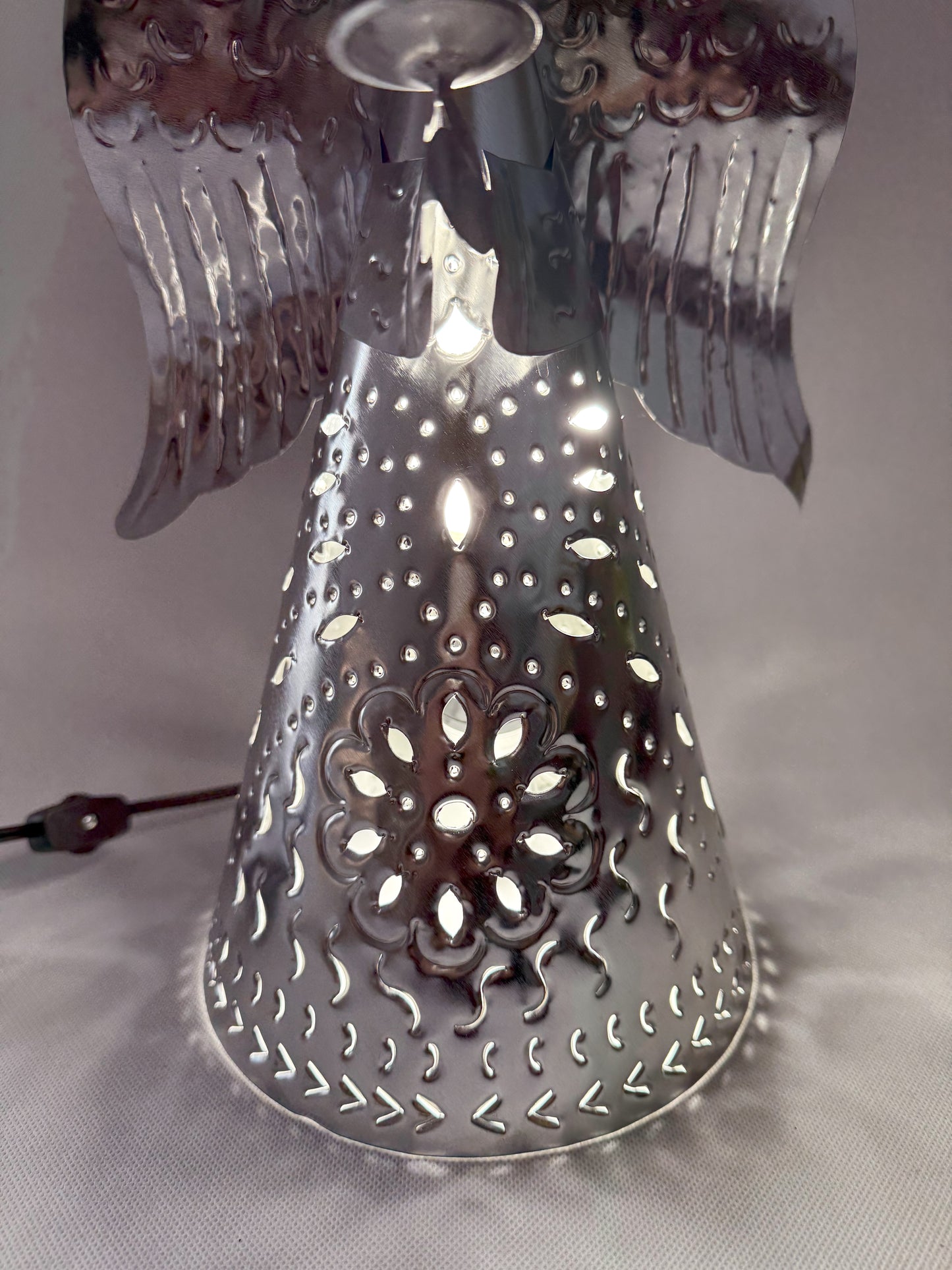 Mexican Punched Tin Lighting Angel Tin Lights Angel Con Luz