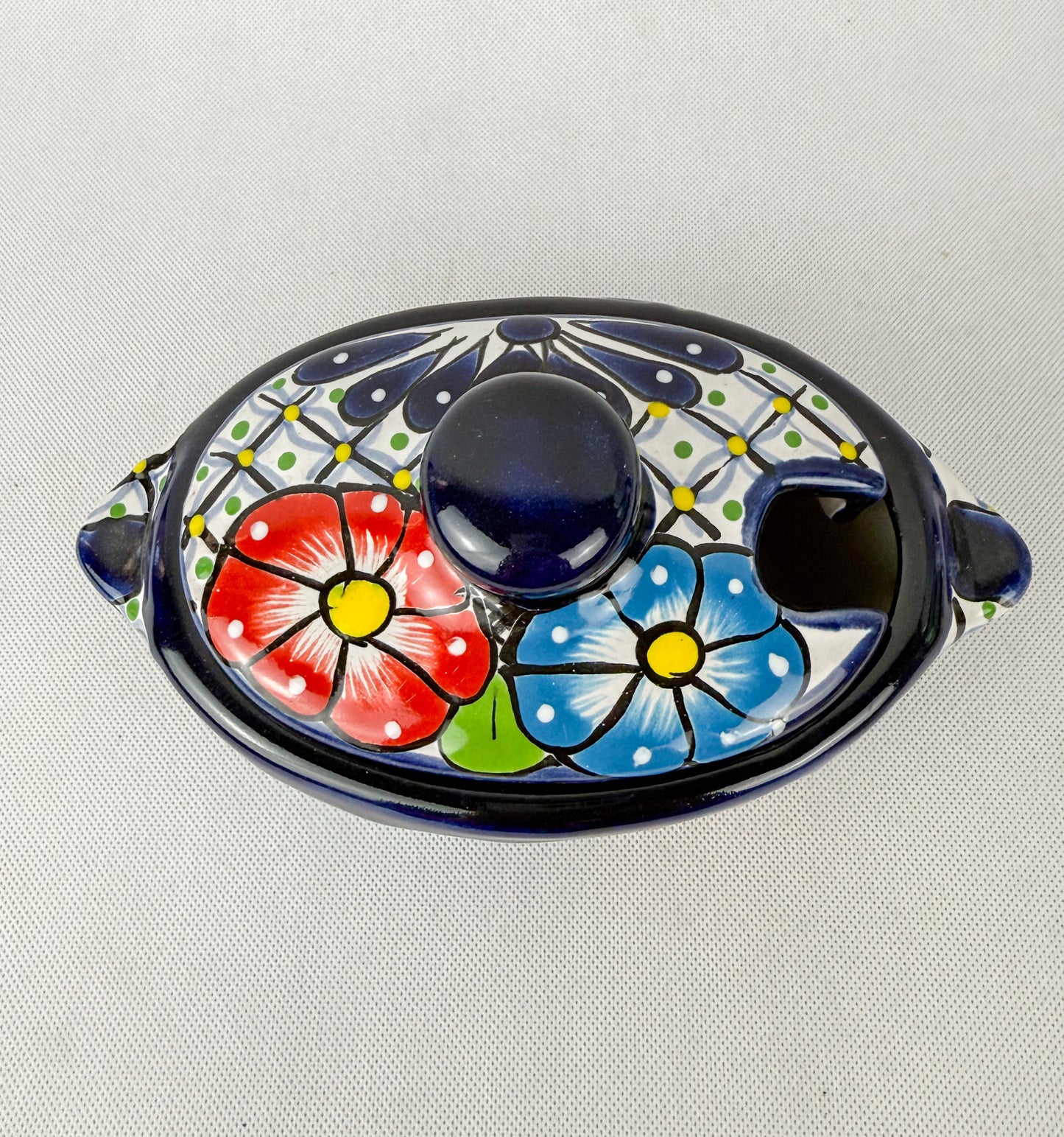 Mexican Salsa Bowl Talavera Bowl With Lid Salsera Con Tapa