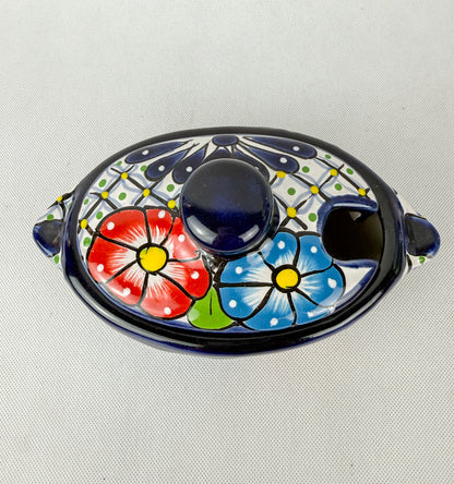 Mexican Salsa Bowl Talavera Bowl With Lid Salsera Con Tapa