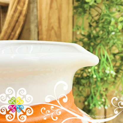 Natural/White Espiga Bola Pitcher - Jarro de Barro