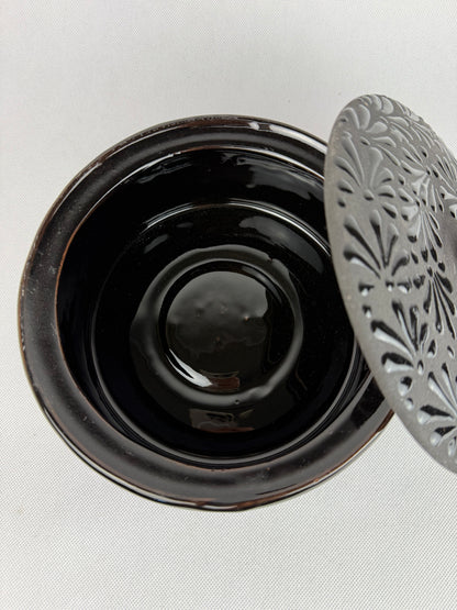 Black Talavera Style Tortilla Warmer Tortilla Holder Tortillero Negro