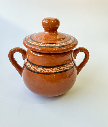 Michoacan Sugar Bowl Azucarera de Barro Hand Painted Azucarera