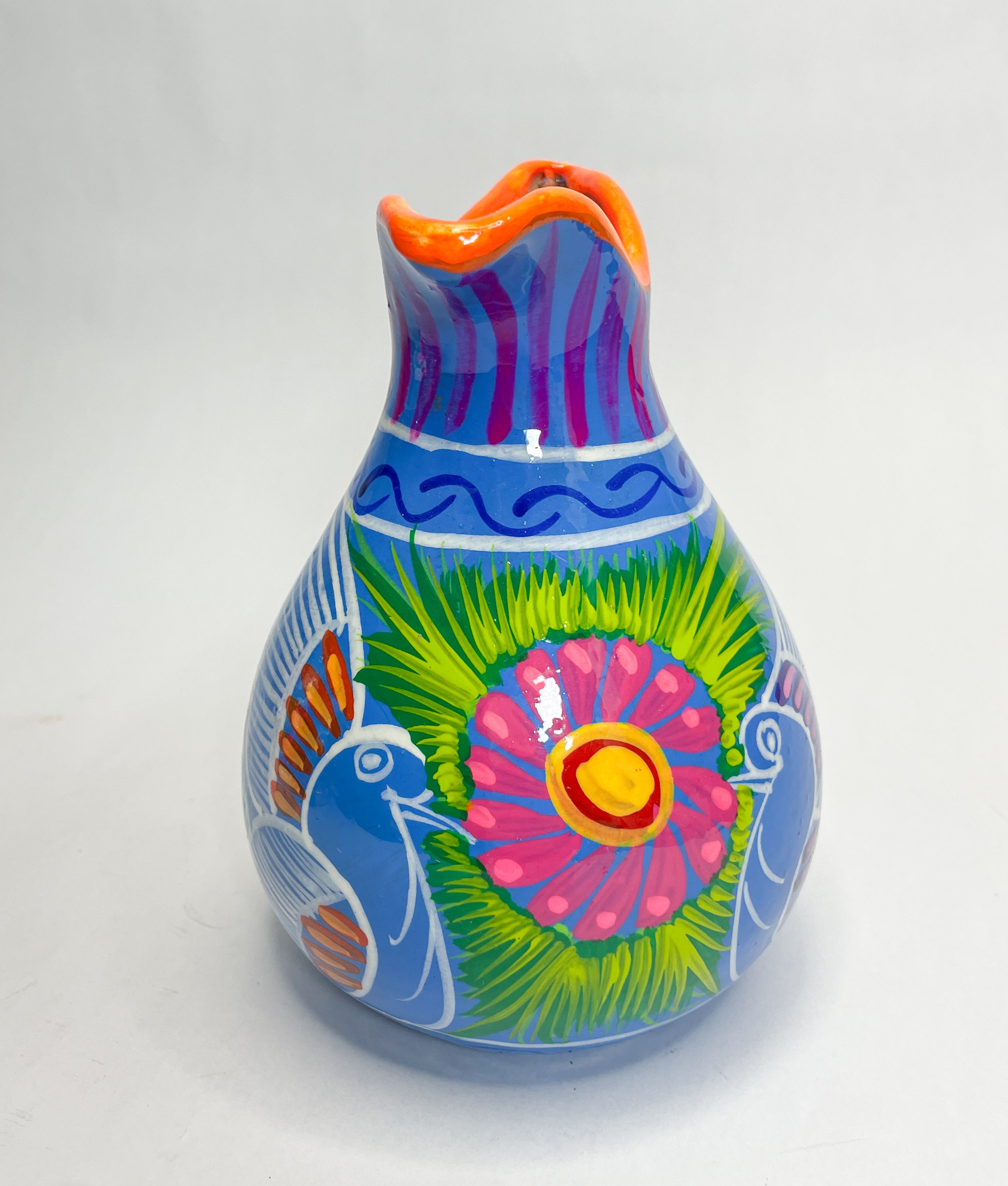 Hand outlets Painted Mexican Water Pitcher