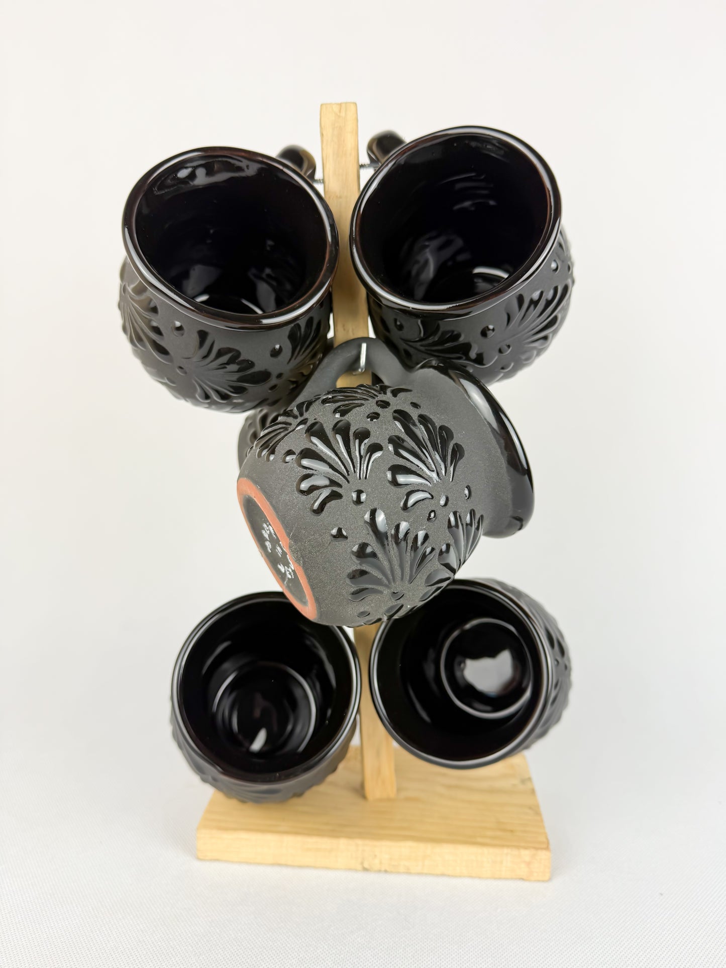 Mexican Clay Mugs 6pc Set Tazas De Barro Talavera Coffee Mug Jarritos de Barro Clay Cups