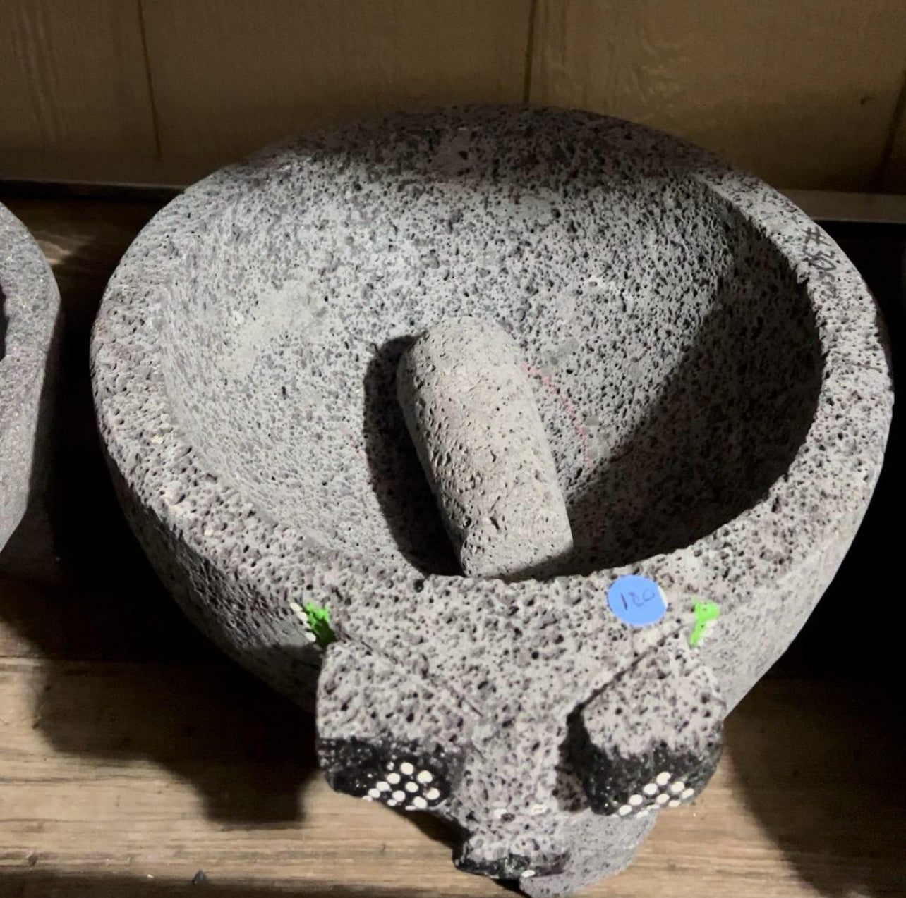 Molcajete Puerco Original 100% Lava Volcanic Stone Mortar and Pestle