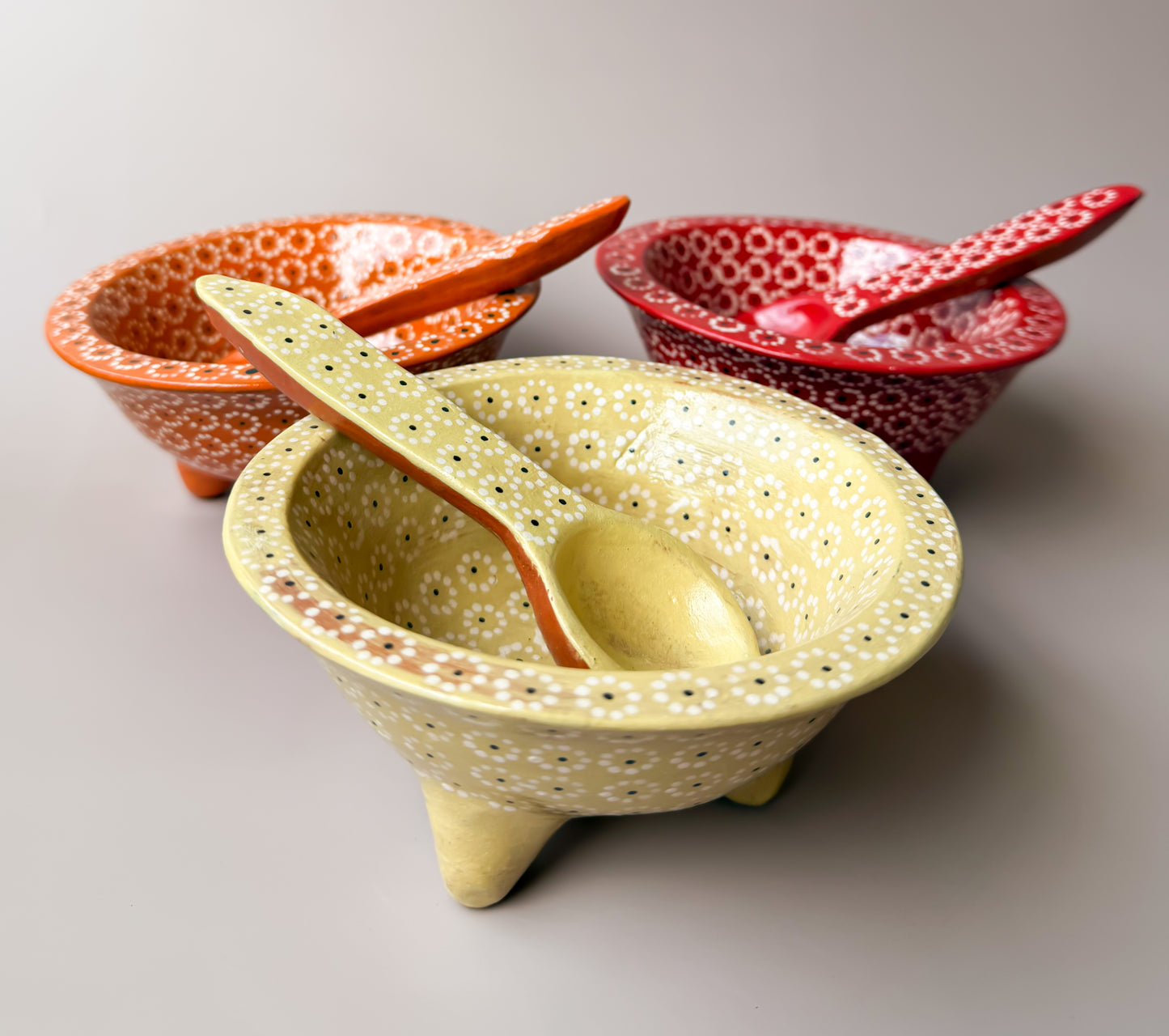 Michoacan Mexican Clay Molcajete Mexican Clay Bowl With Spoon Salsa Bowl With Spoon Traditional Mexican Bowl