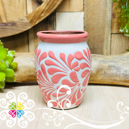 Set of Pink Espiga Plumeado Cantarito Cup - Set Clay Cantarito