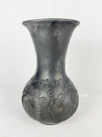 Oaxaca Black Pottery Vase Black Pottery Clay Pottery Vase Barro Negro