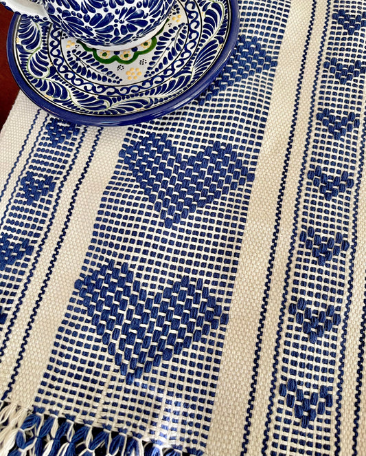 Oaxaca Handwoven Table runner “Cobalto”