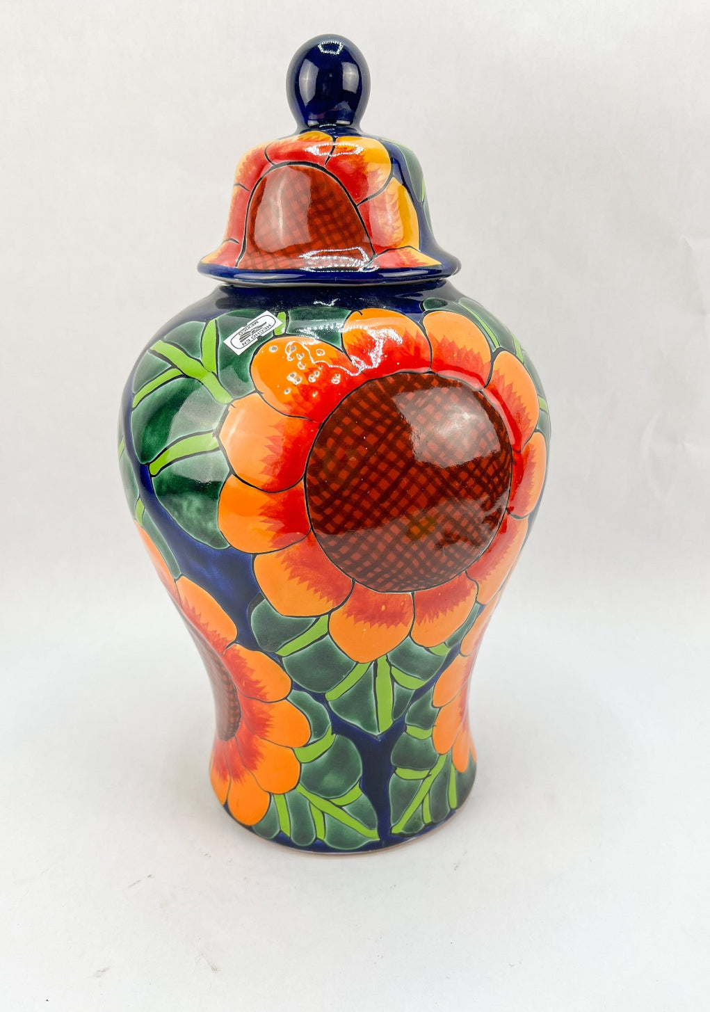 Talavera Tibor 14 Inch Urn Jar Talavera Jar Sunflower Vase Paintings of Sunflowers in Vase