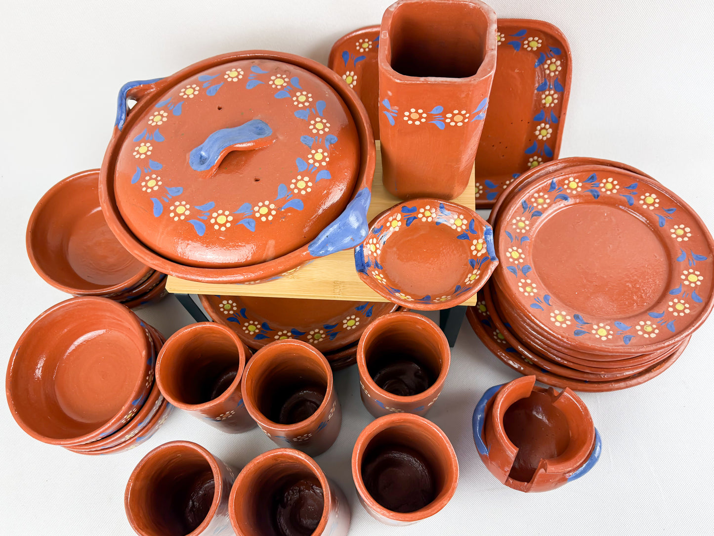 Michoacan Red Clay Pottery Dinnerware Set - Vajilla de Barro
