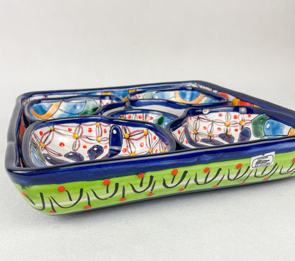 Mexican Tray Talavera Pottery Tray Snack Tray Talavera Tray Mexican Serving Tray Mexican Food Appetizers Mexican Snack Foods