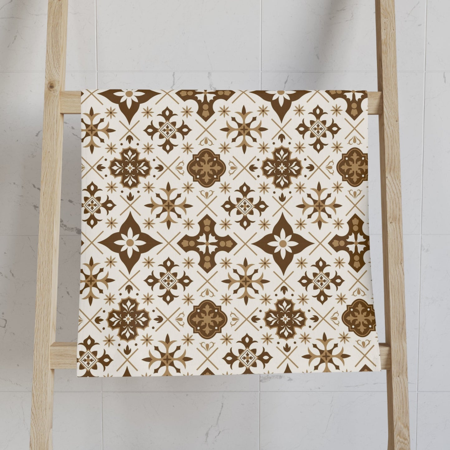 Set of 2 brown talavera tiles tea towels for Hispanic, Latin and Mexican kitchen decor. Brown Talavera Kitchen towel Cotton