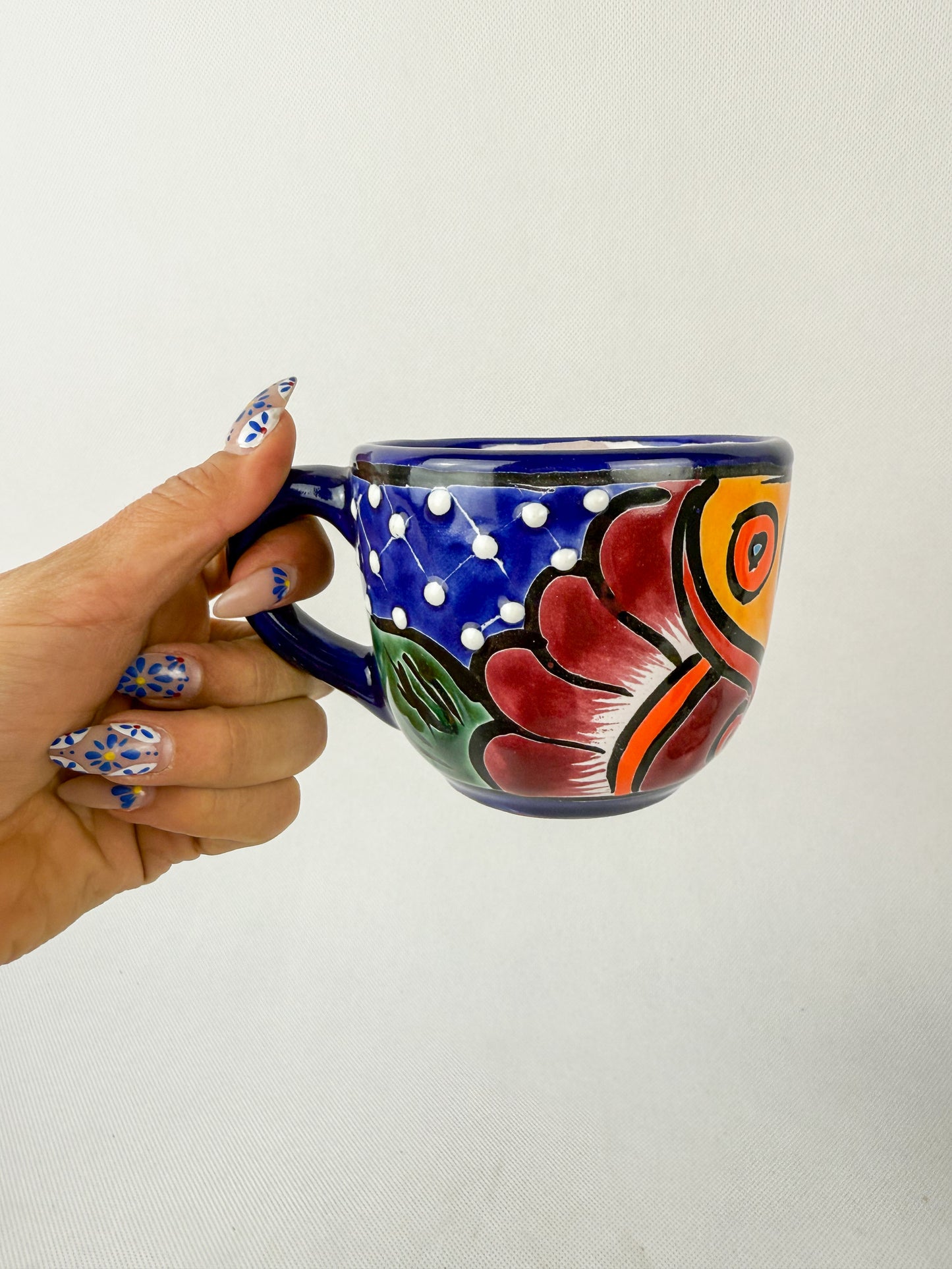 Talavera Coffee Mug Multicolor Taza Con Plato Talavera