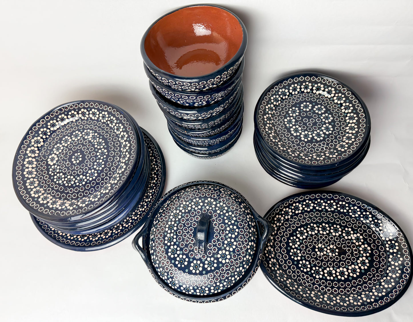 Capulineado Clay Pottery Dinnerware Set - Vajilla de Barro Capula