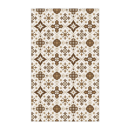Set of 2 brown talavera tiles tea towels for Hispanic, Latin and Mexican kitchen decor. Brown Talavera Kitchen towel Cotton