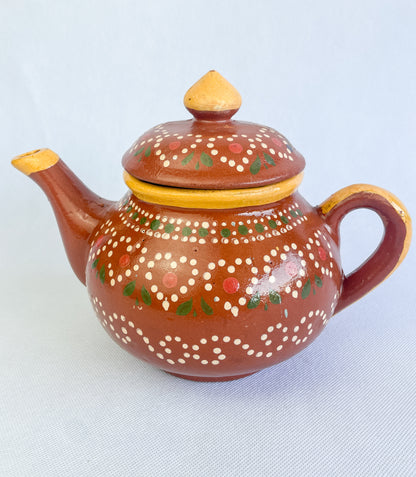 Michoacan Mexican Tea Pot Tetera de Barro Lead Free Pottery Tea Pot Mexican Clay Pot