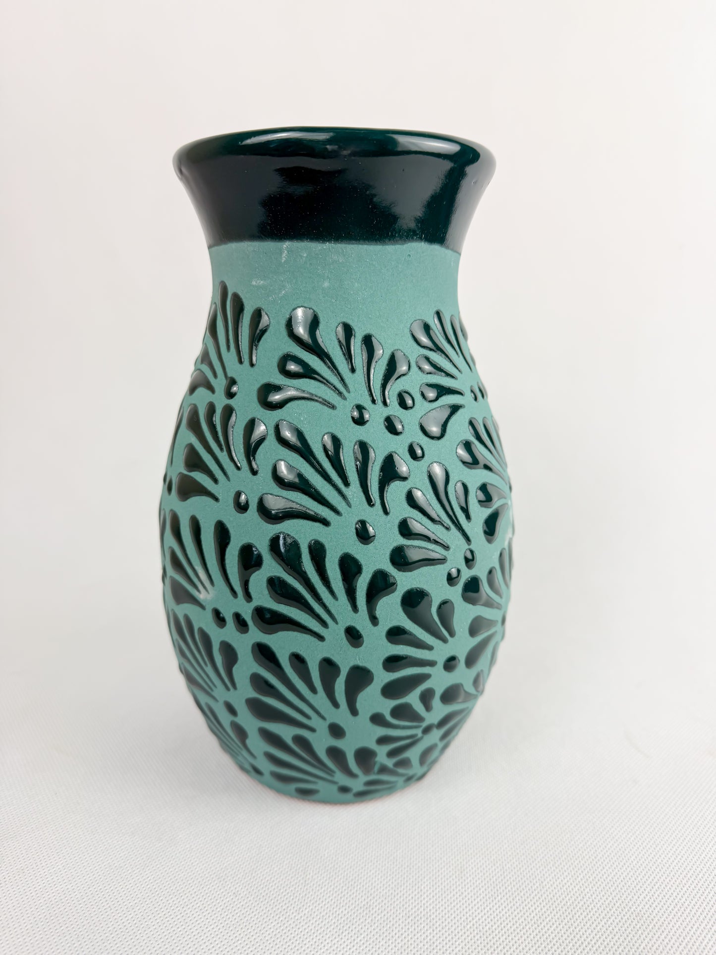 Talavera Style Flower Vase 9 Inch Centerpiece Colorful Florero