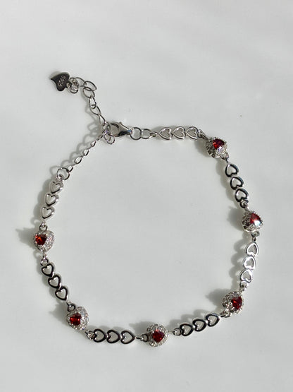 Sterling silver 925 heart bracelet - Pulcera corazones