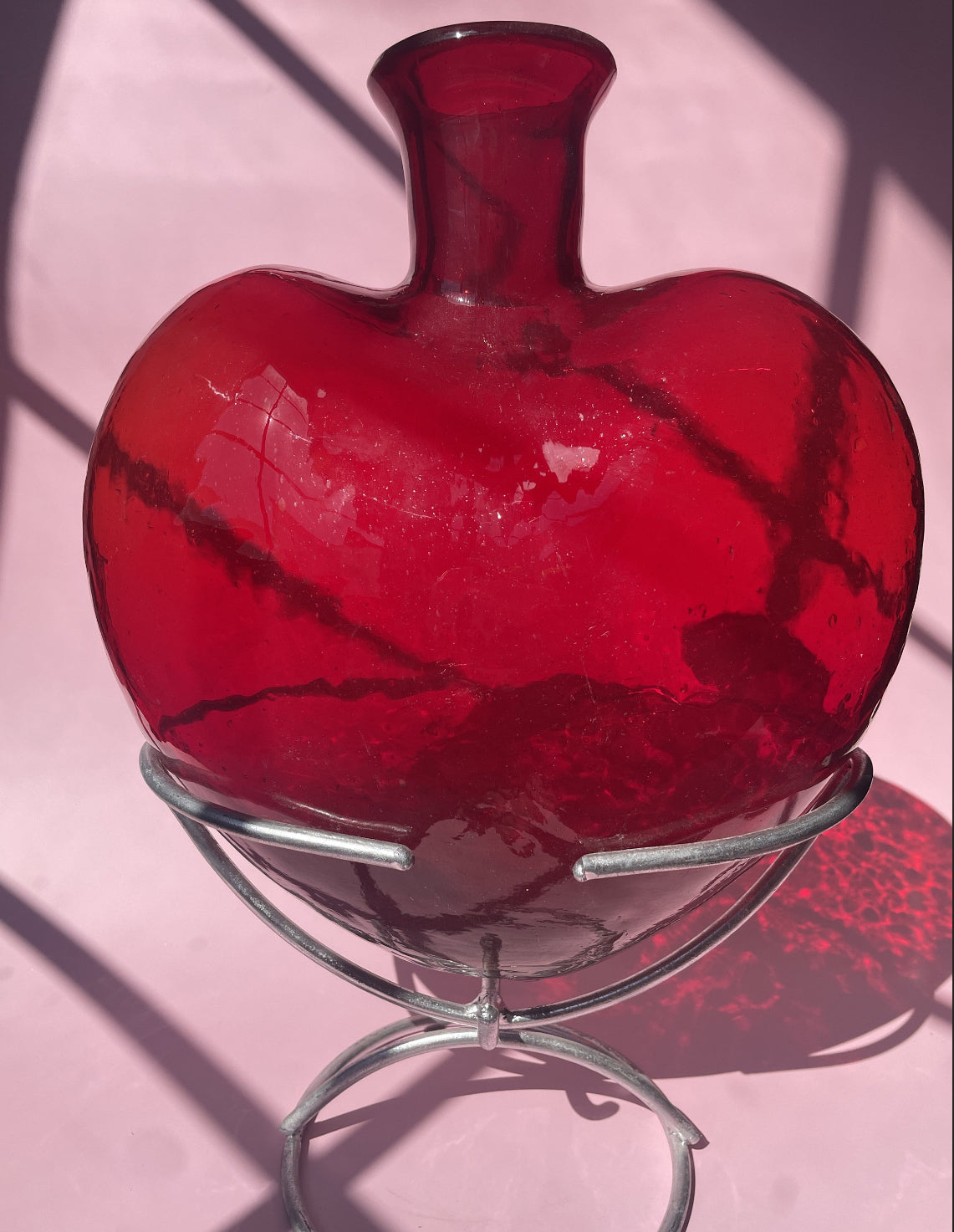 Mexican Glass Heart Giant Glass Cabo Heart With Stand Mexican Heart Glass Vase Corazones