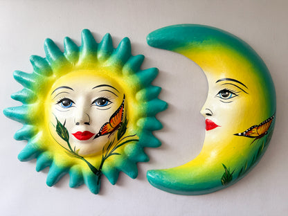 Mexican Sun And Moon Art Mexican Sun Art Wall Art Mexican Outdoor Wall Art Colorful Wall Art Mexican Wall Decor Mexican Home Decor