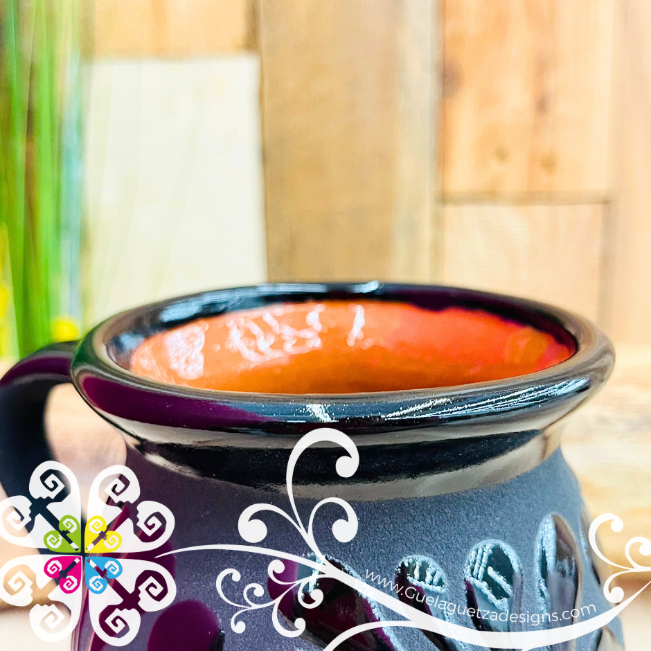 Wholesale Set of Black Espiga Clay Mugs - Set Taza Barro