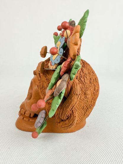 Clay Skull Pastillado Metepec Calabera de Barro
