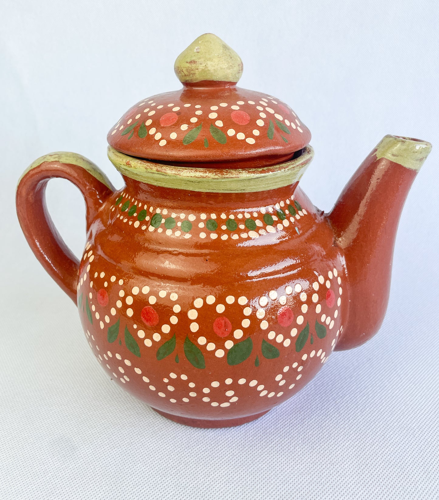 Michoacan Mexican Tea Pot Tetera de Barro Lead Free Pottery Tea Pot Mexican Clay Pot