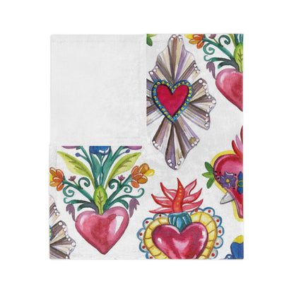 Mexican Sacred Heart Soft Printed Blanket - Sagrado Corazón Cobija