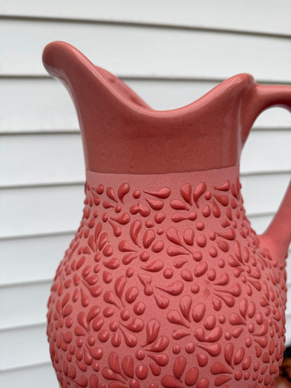 Talavera Style Pink Clay Pitcher - Jarra Rosa