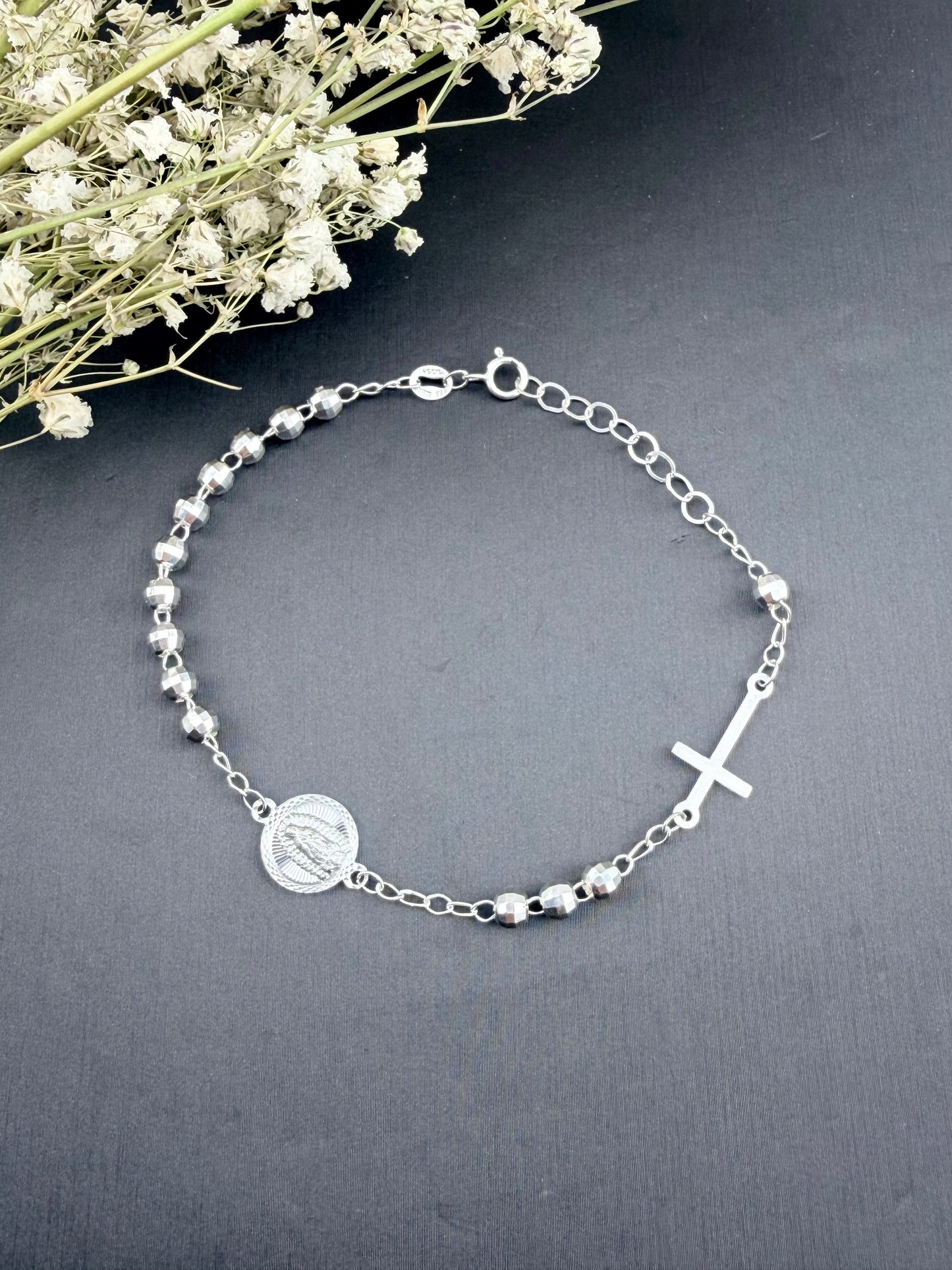 Silver Sterling .925 Rosary bracelet - Pulcera Rosario Plata