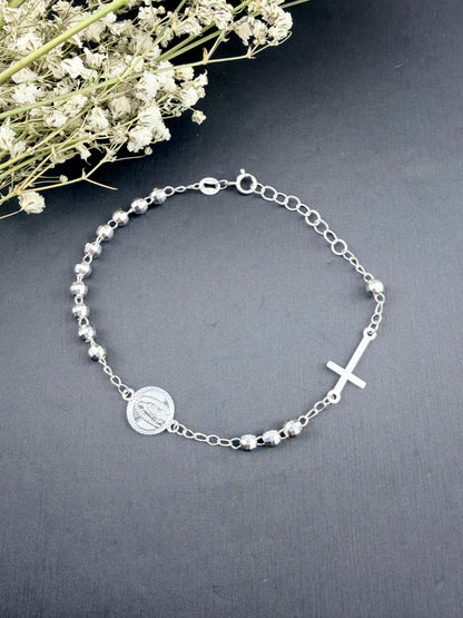 Silver Sterling .925 Rosary bracelet - Pulcera Rosario Plata