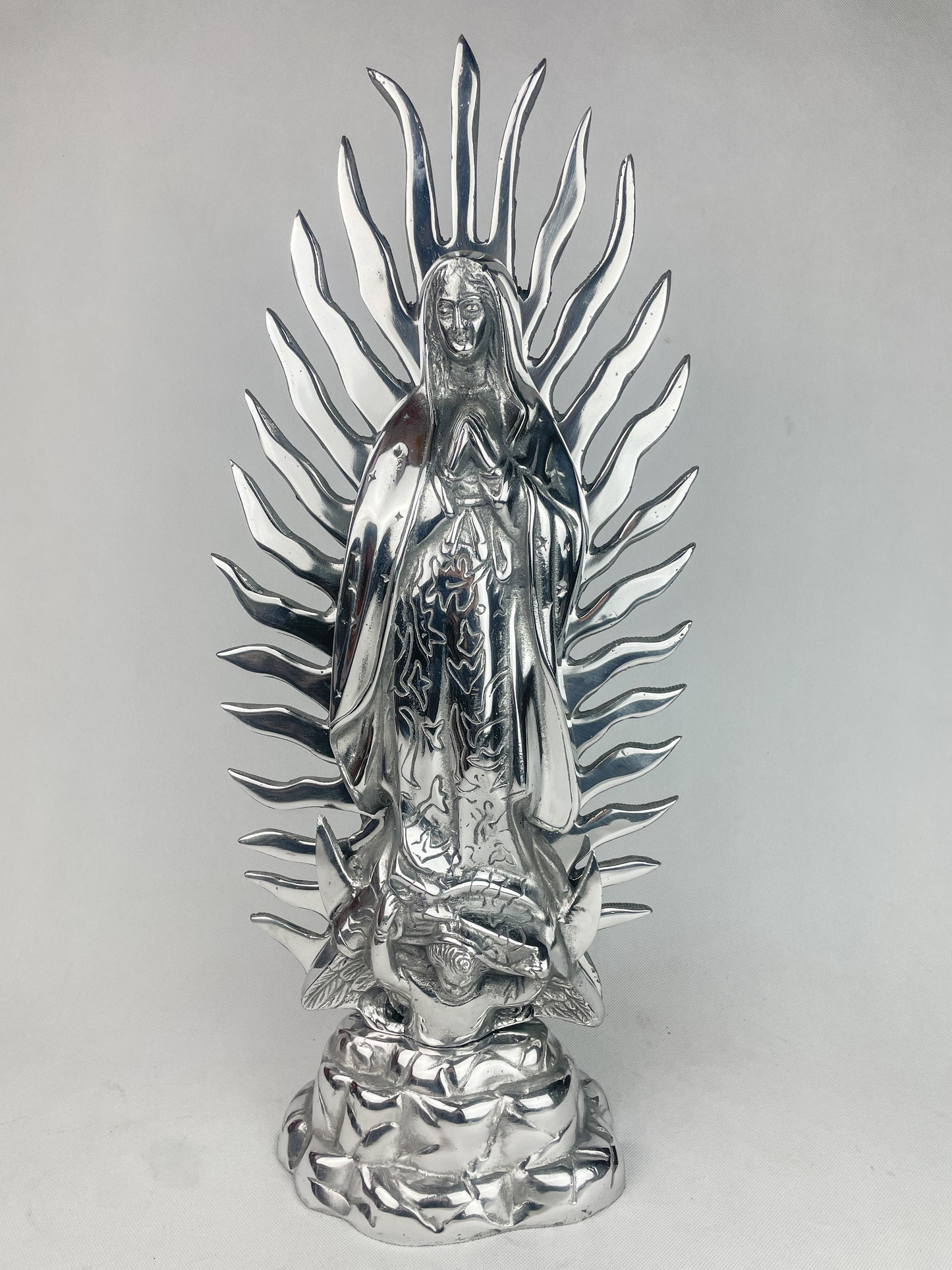 Virgen de Guadalupe 24" Lady of Guadalupe Statue Pewter