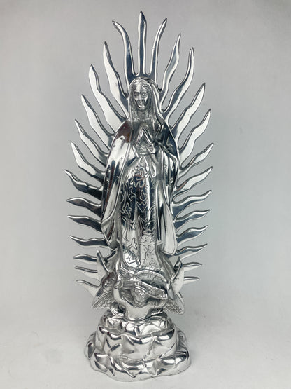 Virgen de Guadalupe 24" Lady of Guadalupe Statue Pewter