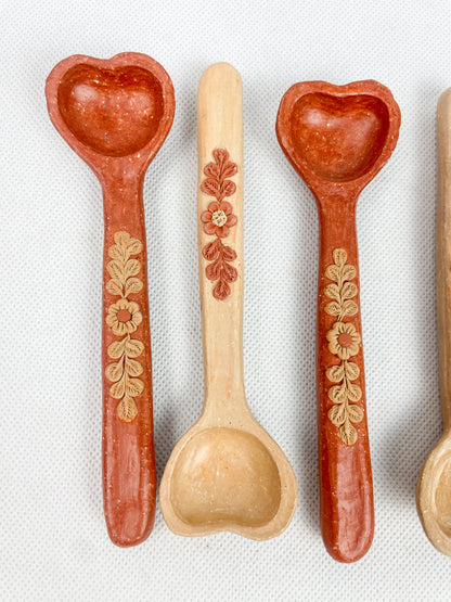 Velasco Oaxaca Pottery Spoon Clay Spoon Mexican Clay Filigree Filigrana Oaxacan Pottery Atzompa Pottery