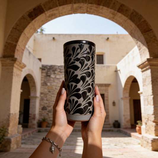 Mexican Clay Cup Black - Vaso Negro Barro