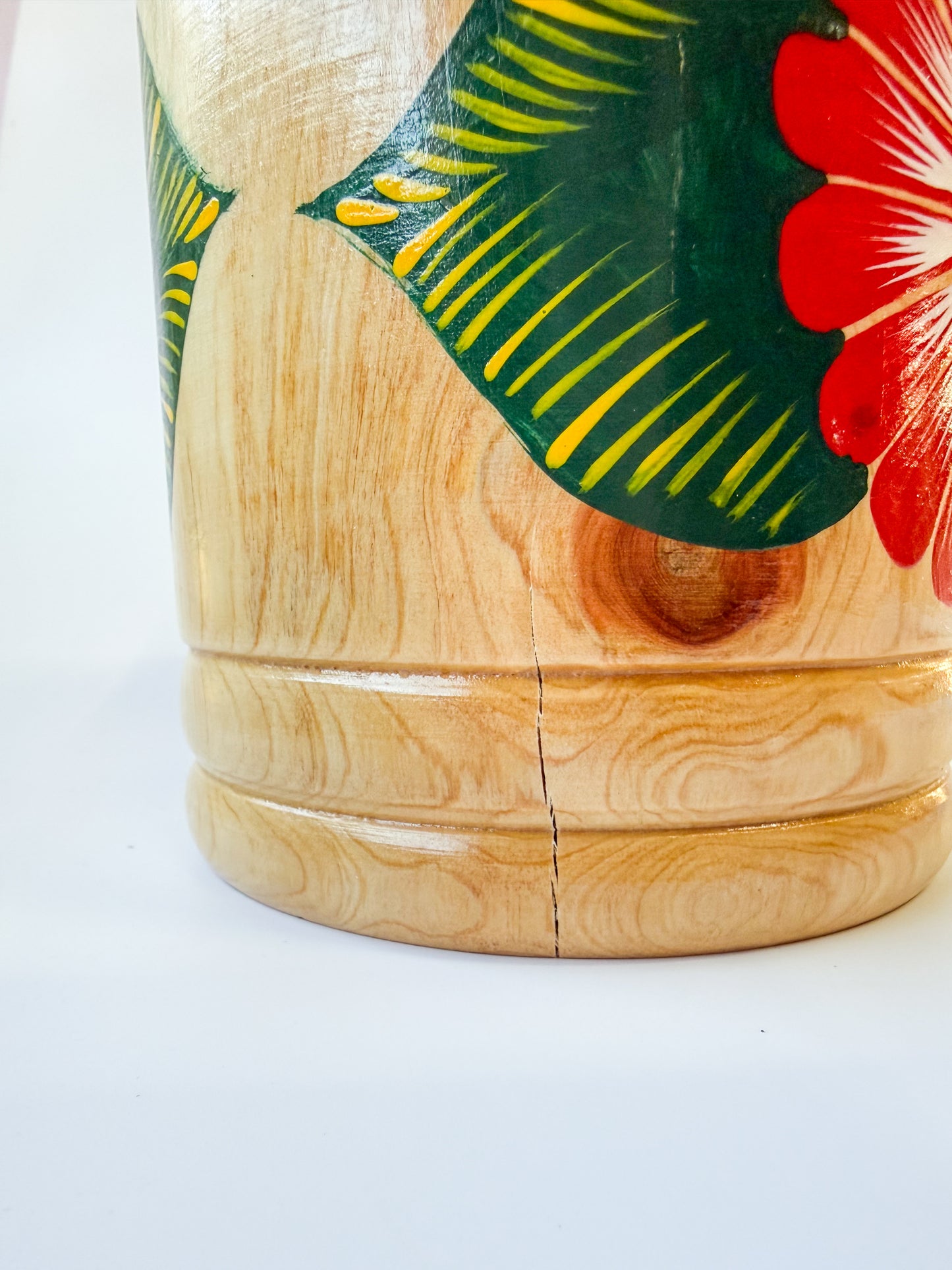 Mexican Hand Painted Wood Canister - Azucarera Parota