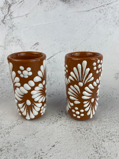 Talavera Tequila Shot Glass 2Pc, Mexican Tequila Shot Glasses, Mexican Talavera, Talavera Shot Glasses