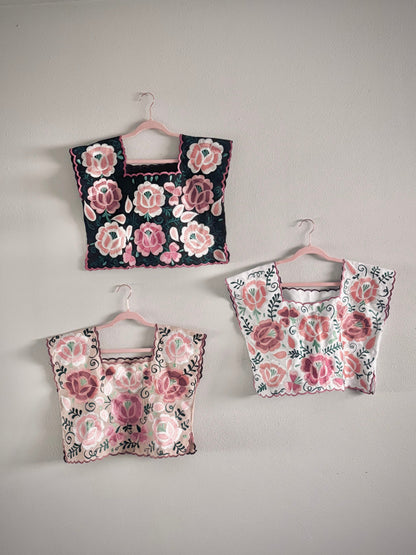 Plus Size 2X-3X Paloma Floral Embroidered Blouse – Handmade Mexican Top in Pastels
