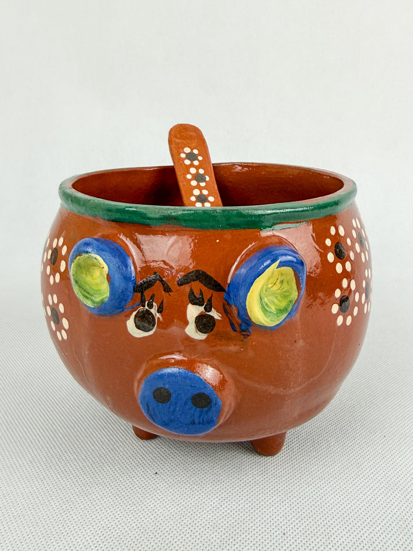 Michoacan Mexican Clay Bowl with Lid Marranito Salsera Mexican Marranitos Puerquitos