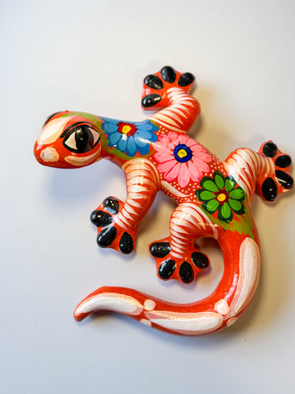 Guerrero Pottery Mexican Wall Hangings 3 Pc Gecko Wall Decor Gecko Animal Gecko Lagartija Juego de Lagartijas