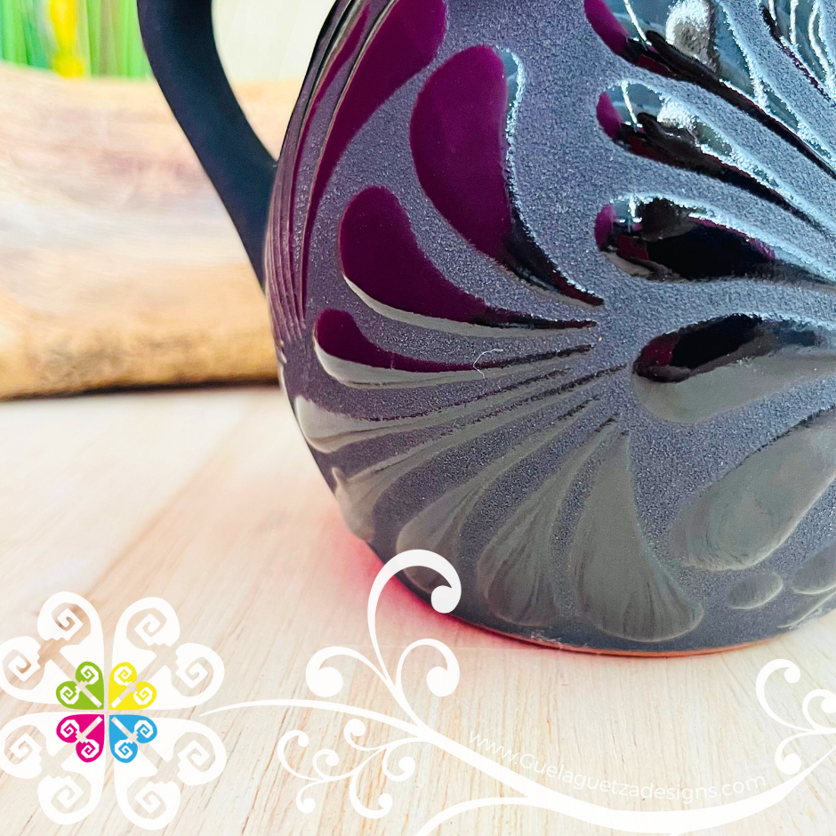 Wholesale Set of Black Espiga Clay Mugs - Set Taza Barro